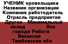 УЧЕНИК кровельщика › Название организации ­ Компания-работодатель › Отрасль предприятия ­ Другое › Минимальный оклад ­ 20 000 - Все города Работа » Вакансии   . Тамбовская обл.,Моршанск г.